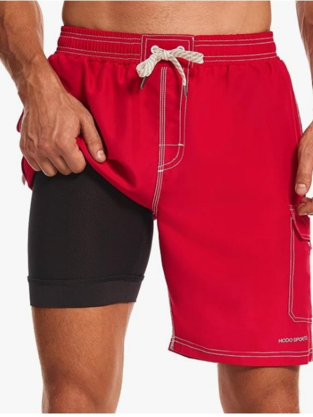 HODOSPORTS 3XL Mens Swim Trunks Compression Liner 9 inch Bathing Suit Quick-Dry